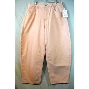 Etica Cassel Ultra High Barrel Leg Jeans Antler Dusty Rose Pink Size 34 NWT